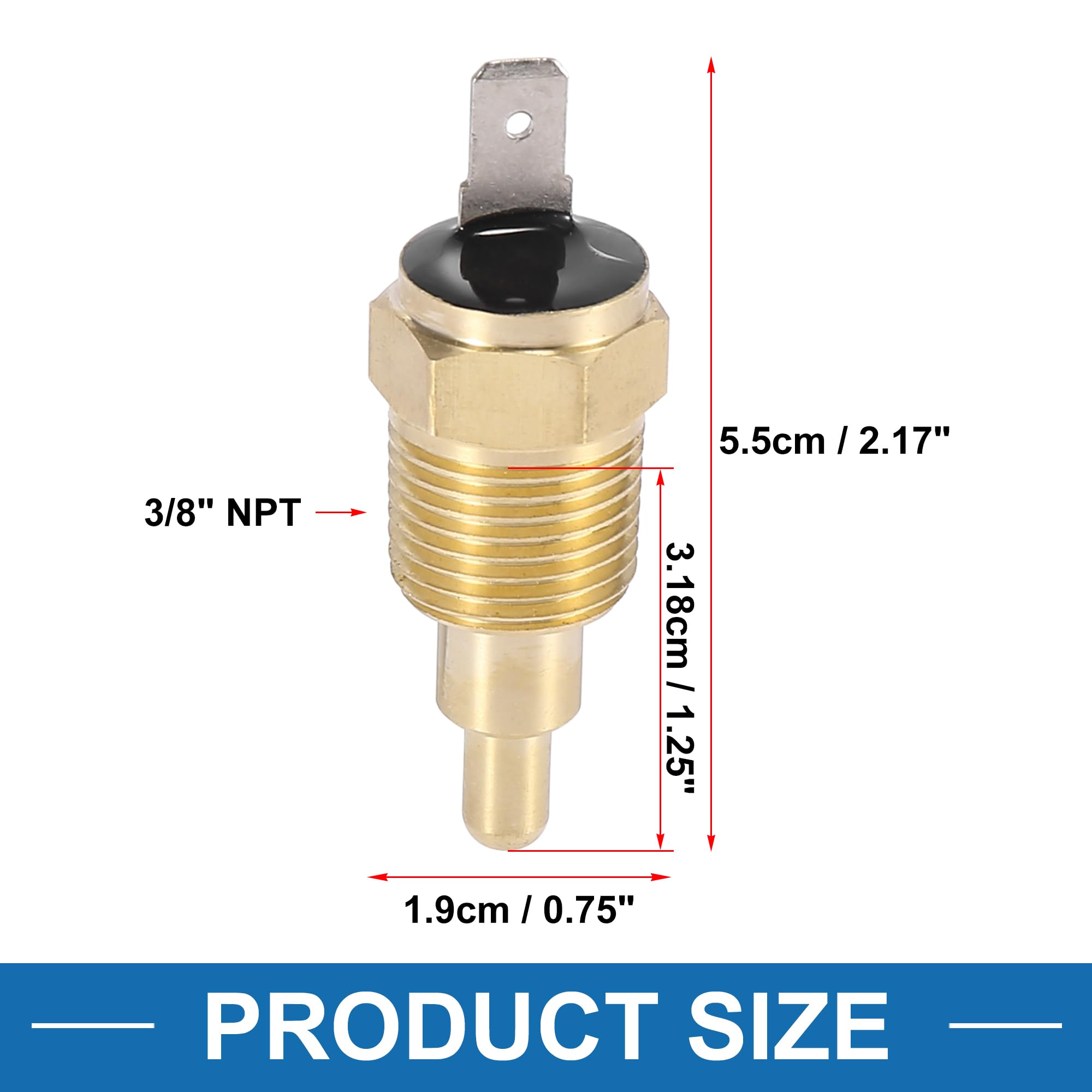 Sensore di temperatura universale 3/8" NPT 210°F ON 195°F OFF per ventola di raffreddamento motore radiatore automobile