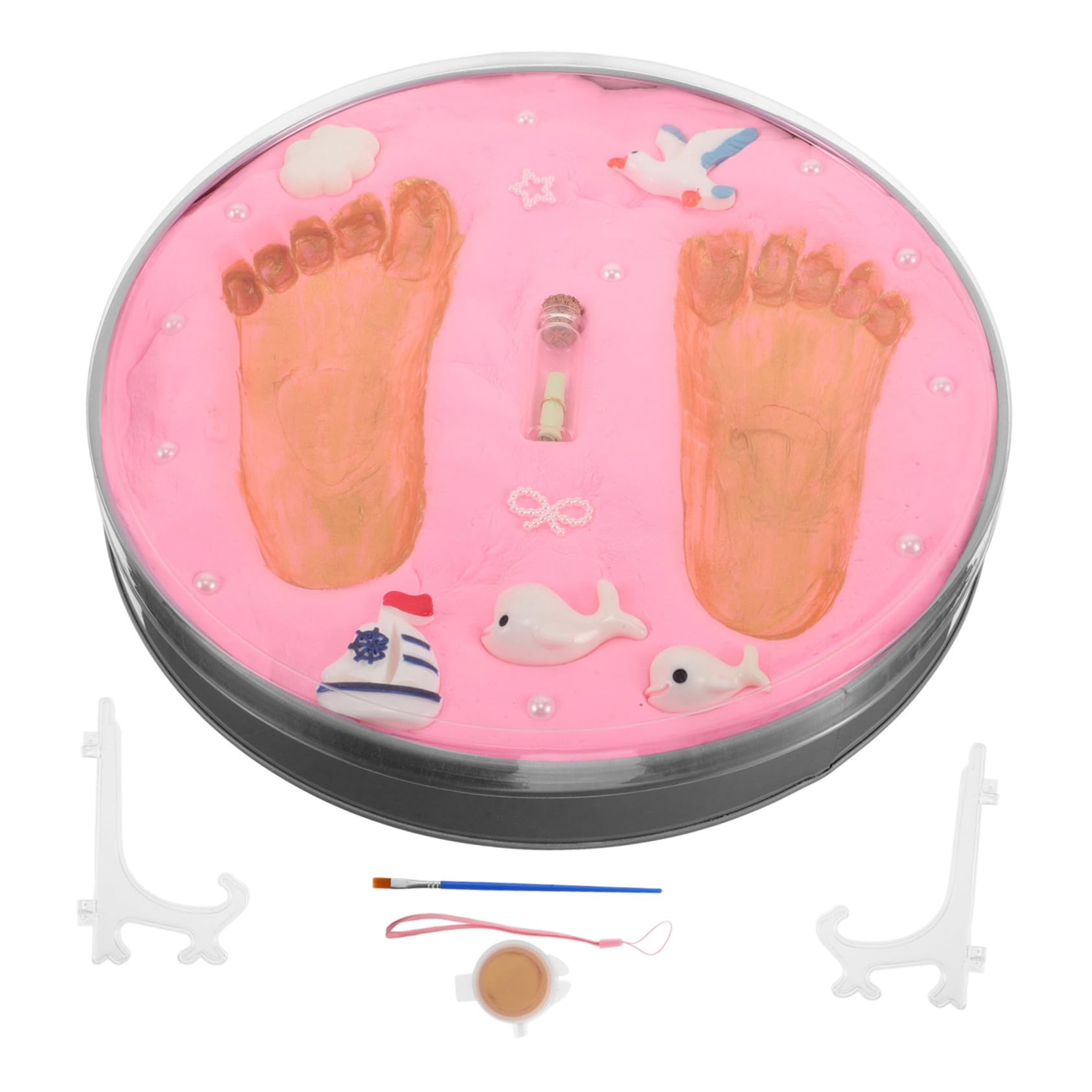 Kit Impronte Mani e Piedi Ragazzo Ragazza Rosa, Ricordo Bebè
