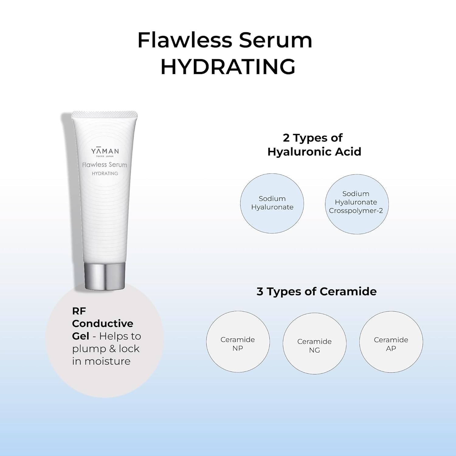 Flawless Serum Hydrating 2.8 oz. | Use alone or with YAMAN's Photo Plus Series
