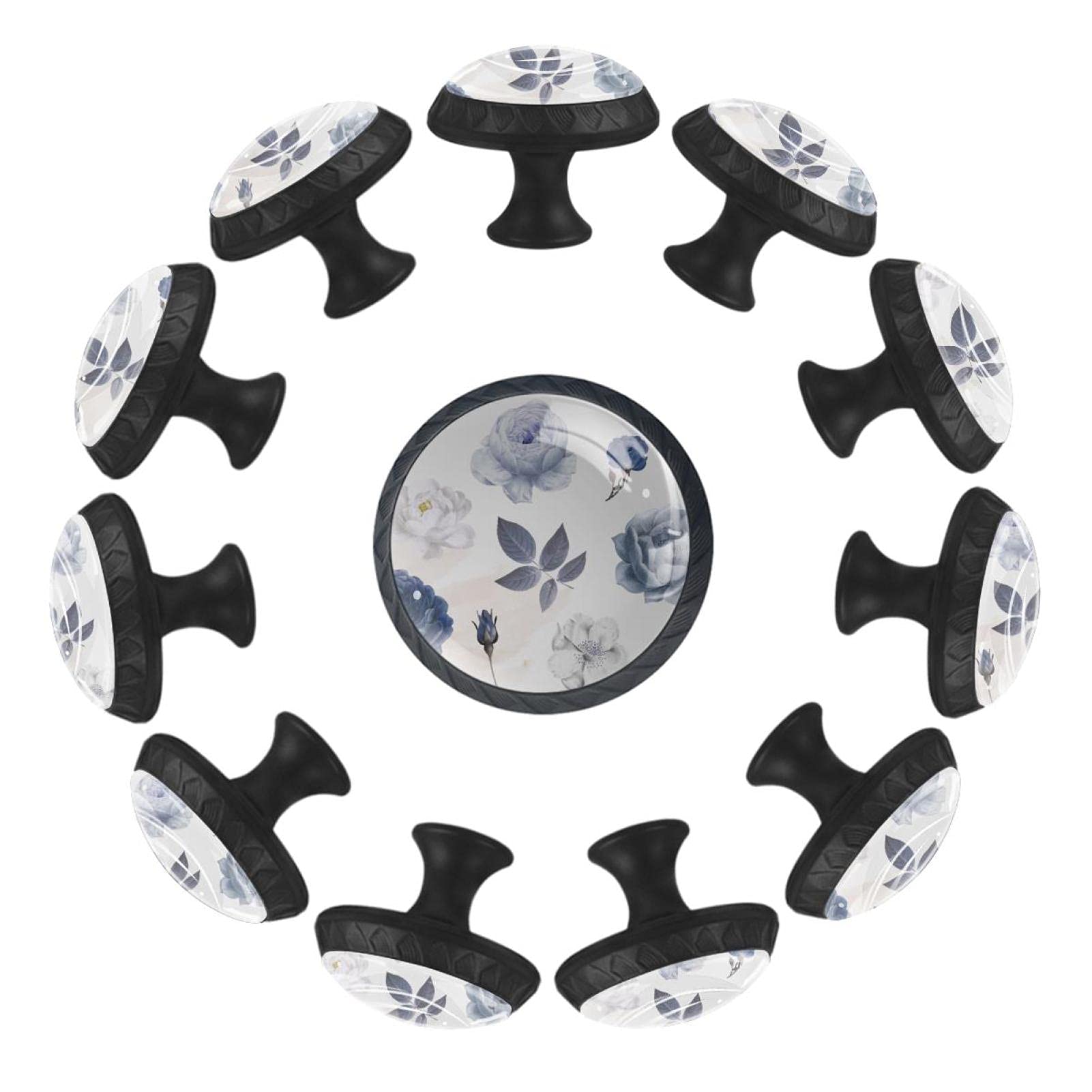 Boutons de tiroir rose bleue 35mm en lot de 12 pour commode