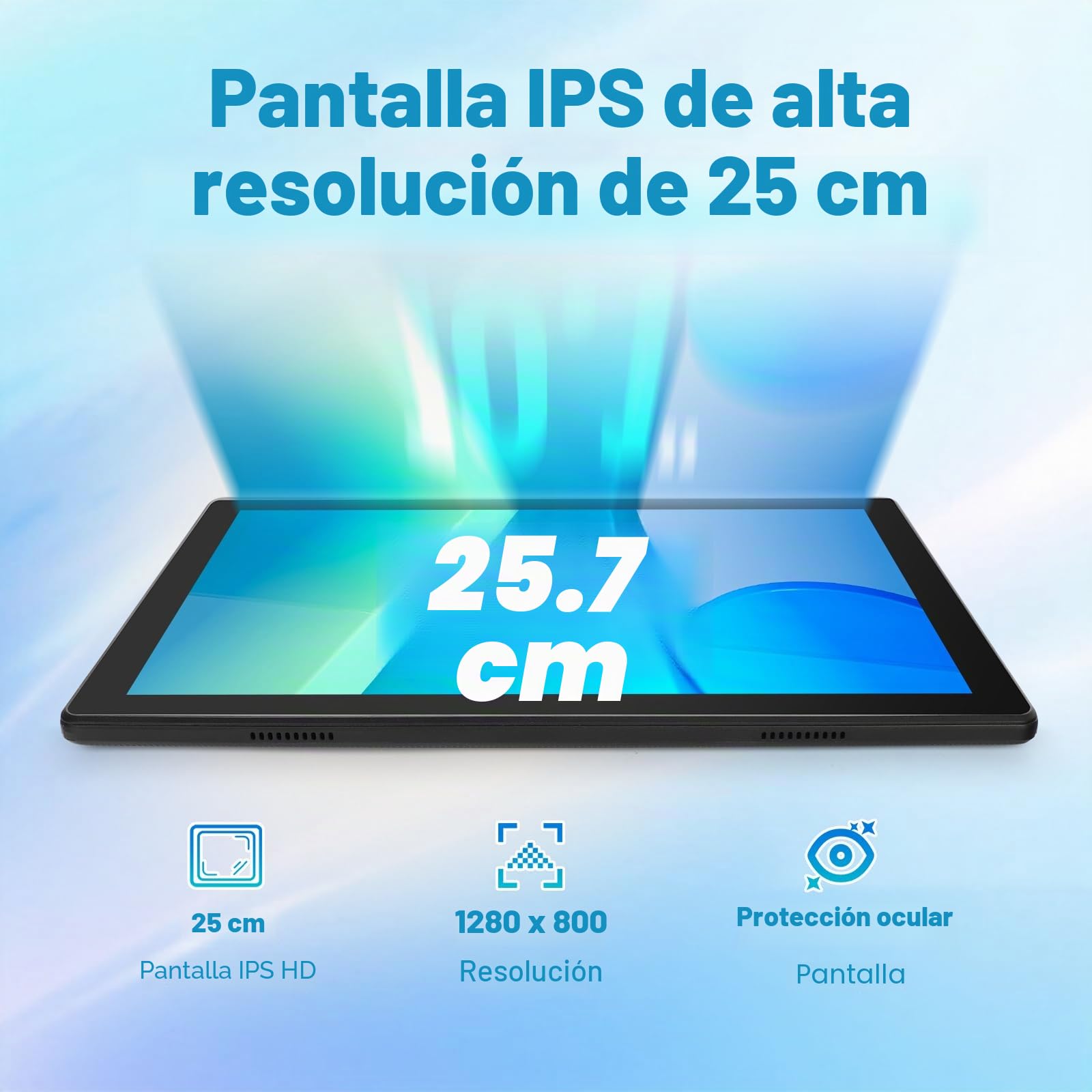 Tablet 10 Zoll Android Octa-Core 8GB RAM 64GB ROM (1TB TF) 1280x800 IPS Pantalla táctil GMS-zertifizierter 5000mAh Tablet PC WiFi 6 Bluetooth 5.4 Widevine L1 Dual-Kamera