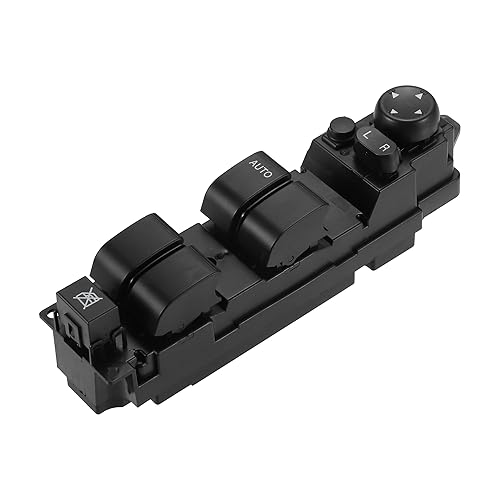 ACROPIX Interruptor de elevalunas eléctrico principal del lado del conductor delantero izquierdo sustituye a Mazda 2 Paquete de 1 negro