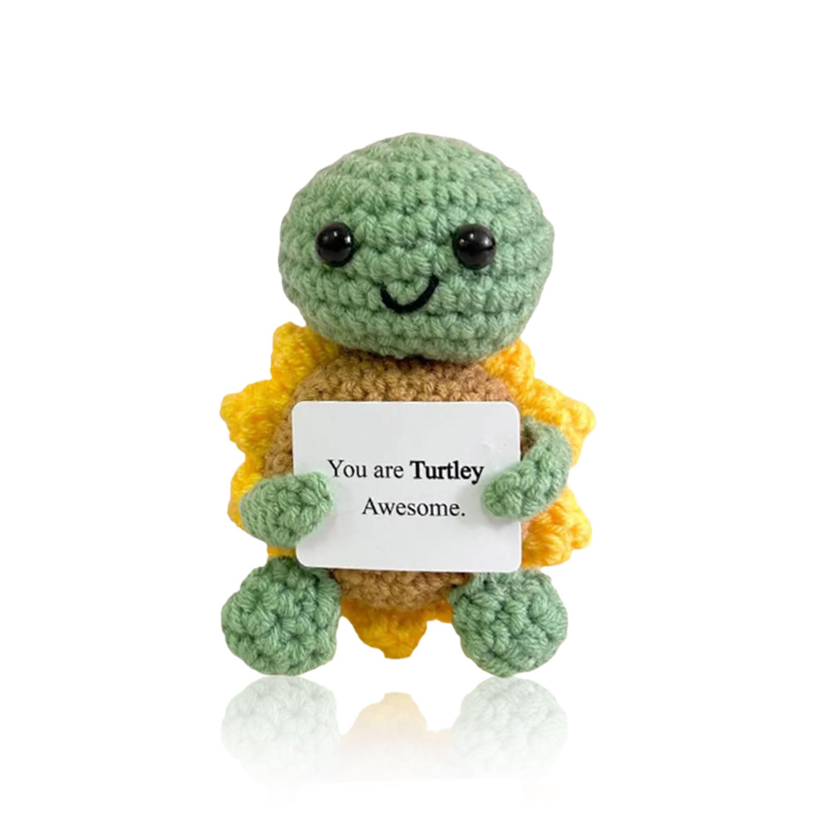 Positive Turtle,Funny Good Luck Easter Gifts with Cards,Emotional Support Positive Potato Crochet Animals,New Job/Leaving Gifts for Women/Men/Her/Him,Small Motivational Dolls for Kids,GirlFriend,Teens