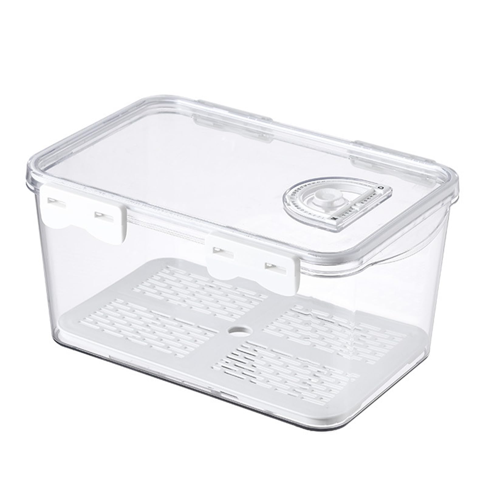Jazuaiao Practical Food Storage Organizer Box Efficient Food Preservation Container with Integrated Drainage for Fridge Storage Container with Lid