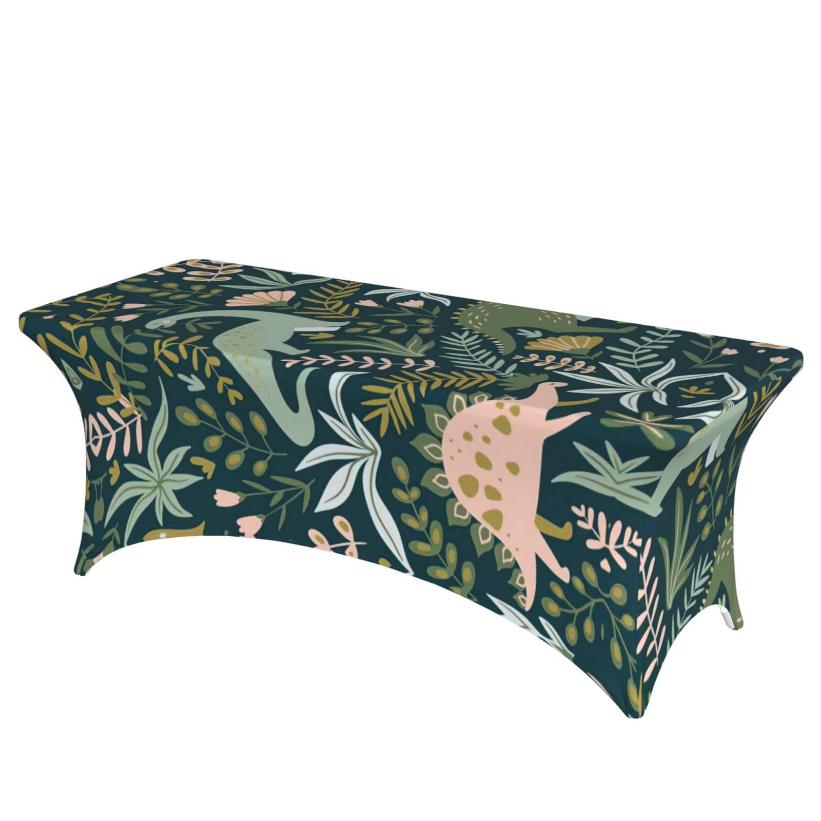 Nappe élasthanne dinosaure extensible anti-plis pour table de fête 1,8m