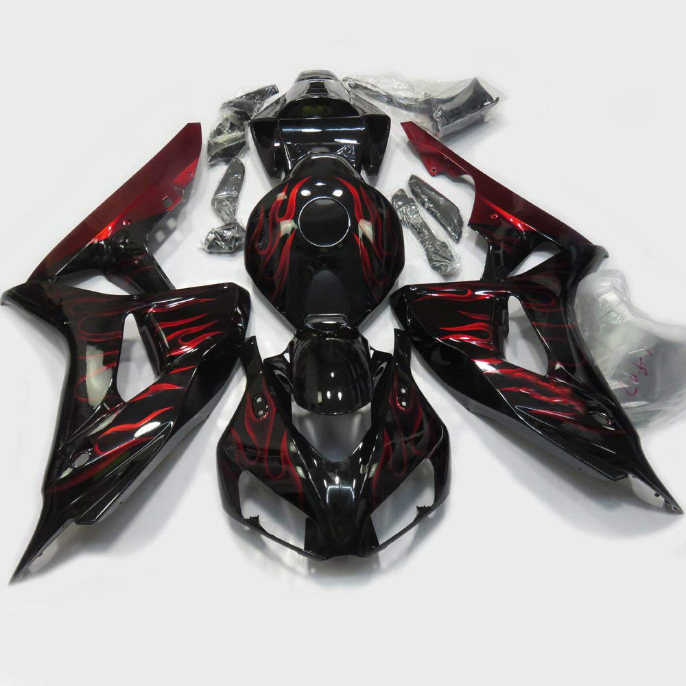 Amazon.com: ZXMOTO OEM Style Red Flames Painted ABS Bodywork