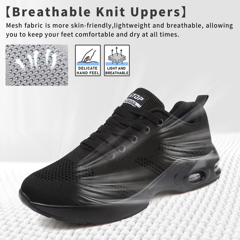 Womens Trainers Running Shoes Air Cushion Arch Support Sneakers Platform Trainers Ladies Walking Shoes Mesh Breathable Lightweight Sport Sneakers Outdoor Gym Athletic Tennis Jogging