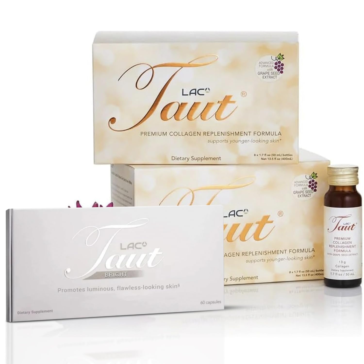 TAUT Marine Collagen Drink 13 000mg with Hyaluronic Acid Liquid Collagen Supplement 16 Glass Bottles 1 7oz Each