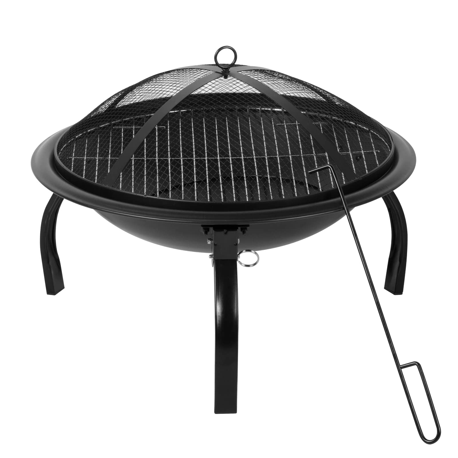 Outogether Portable Outdoor Brazier, Portable Folding Fire Pit, Outside Fire Pit with Spark Screen and Carry Bag, 21.46 Inch Diameter
