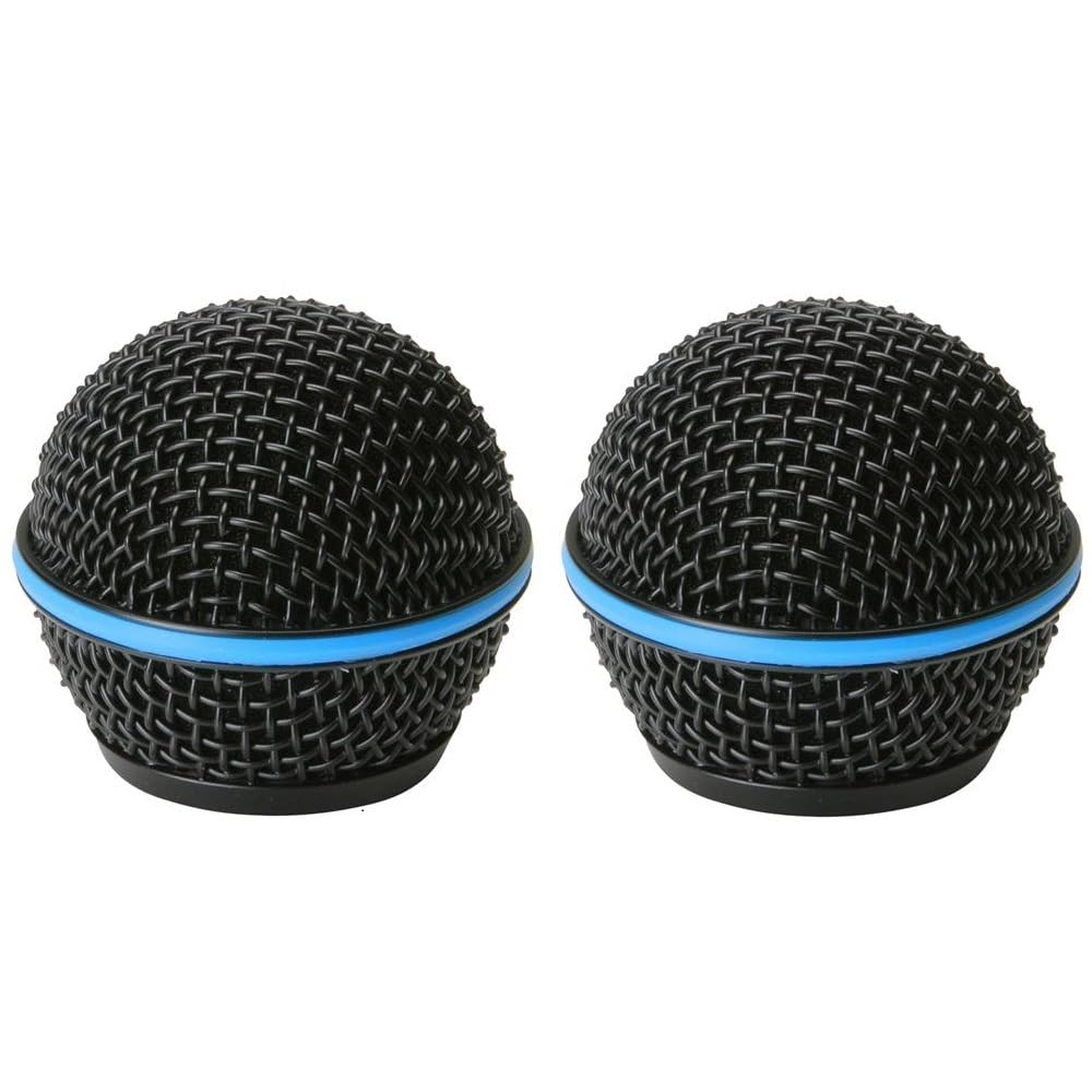iKapok Replacement Microphone Grille for Shure BETA 58A Vocal Microphone RK323G with Windscreen, Black, 2 Pack