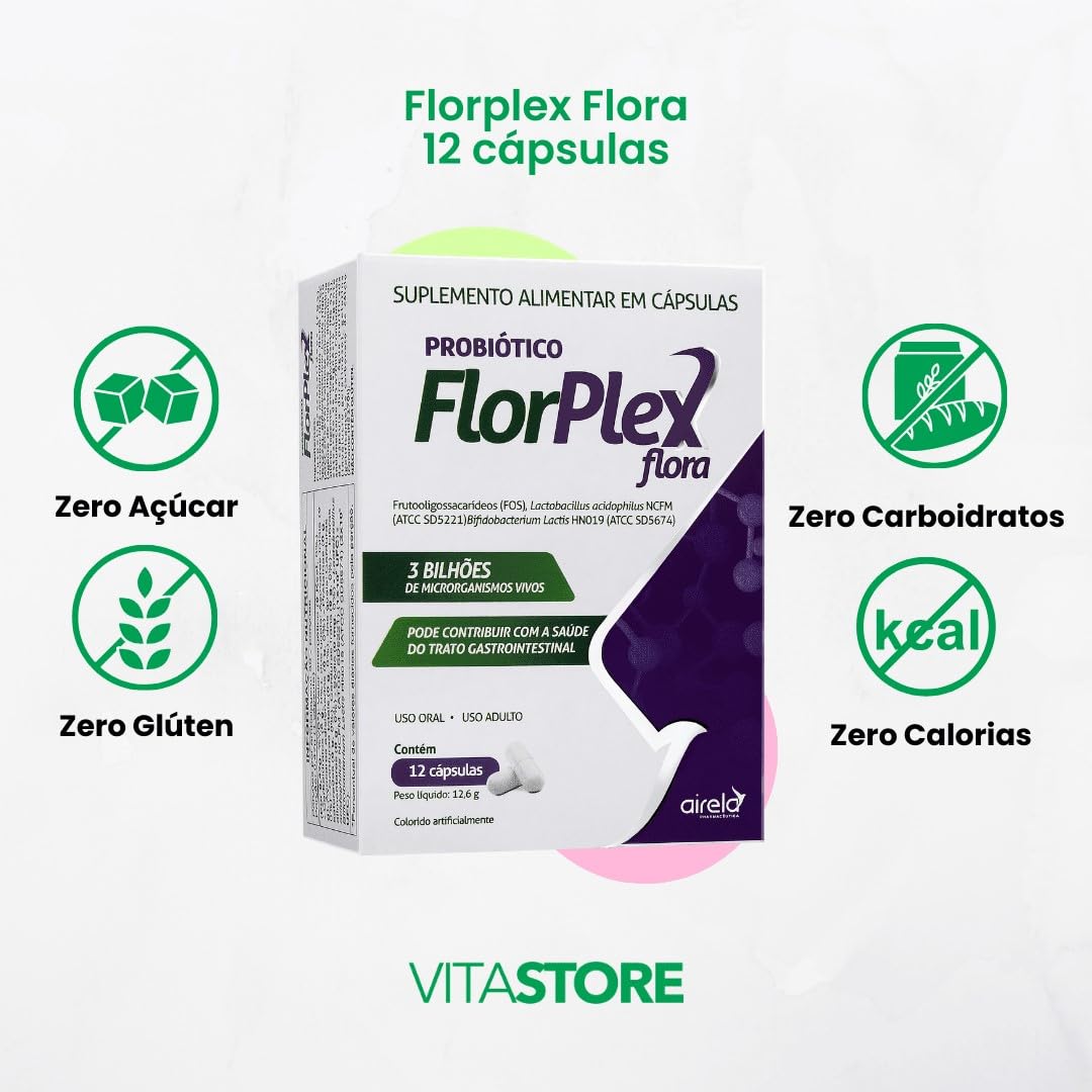 Florplex Probiótico 3 Bilhões Microrganismos Saúde Intestino