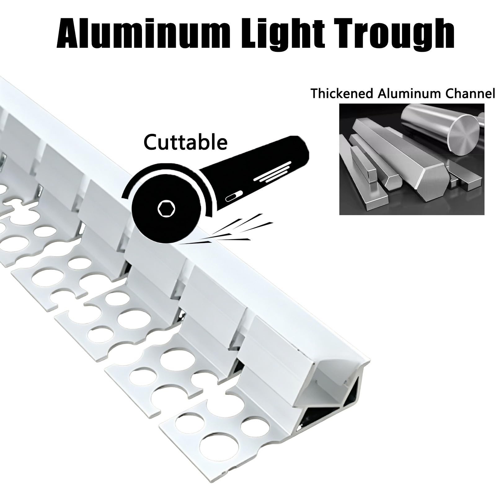 LZMZMQ Stuckleisten Decke LED Aluminium-LED-Lichtschlauch, Abgewinkelt, Flexibler Lichttrog, Kronenformbeleuchtung(29.5ft(9m))