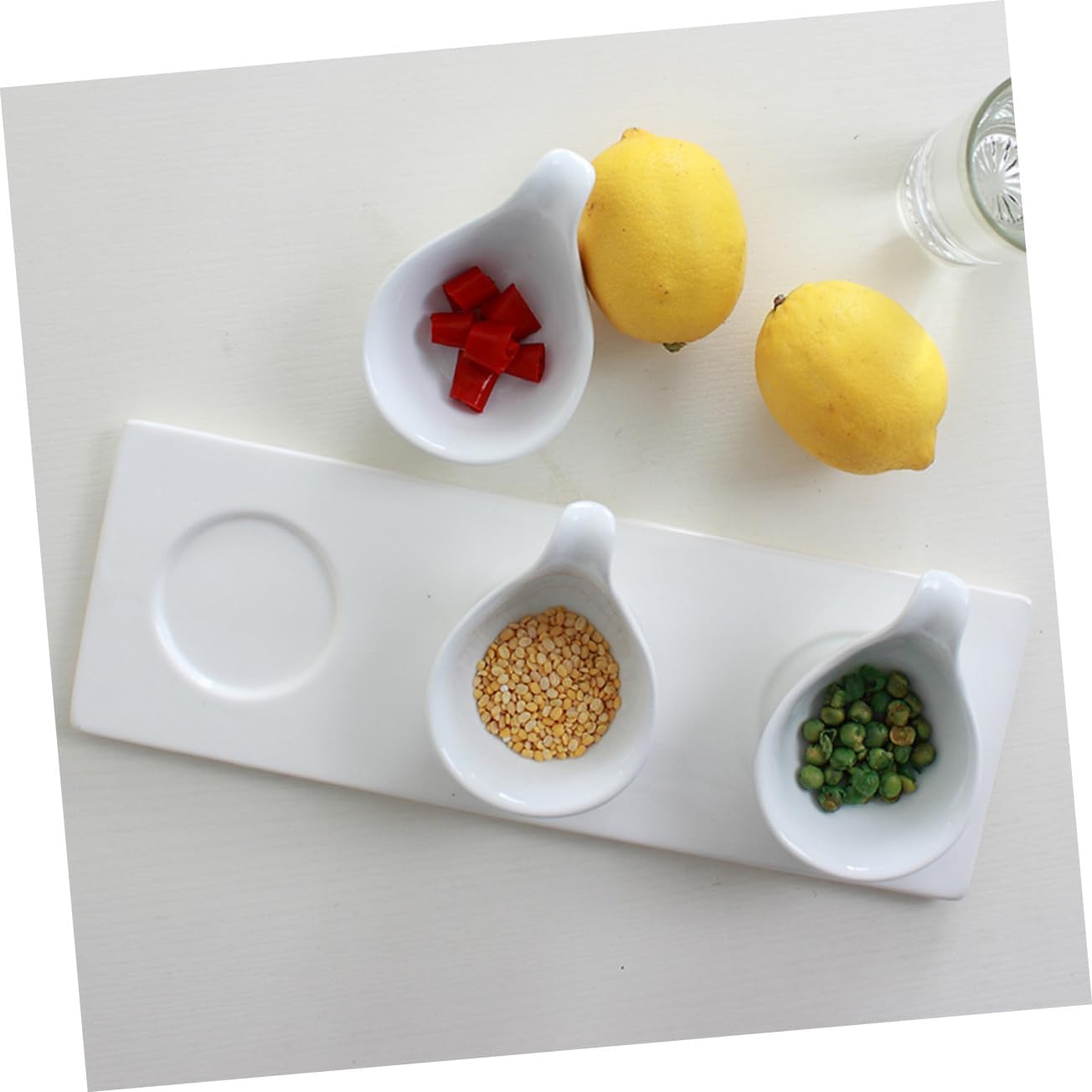 Unomor 1set Ceramic Caviar Spoons Set Functional Saucepans Spoons for Seasoning Dishes Appetizer Plate and Kitchen Supplies Healthy and Safe for Everyday Use