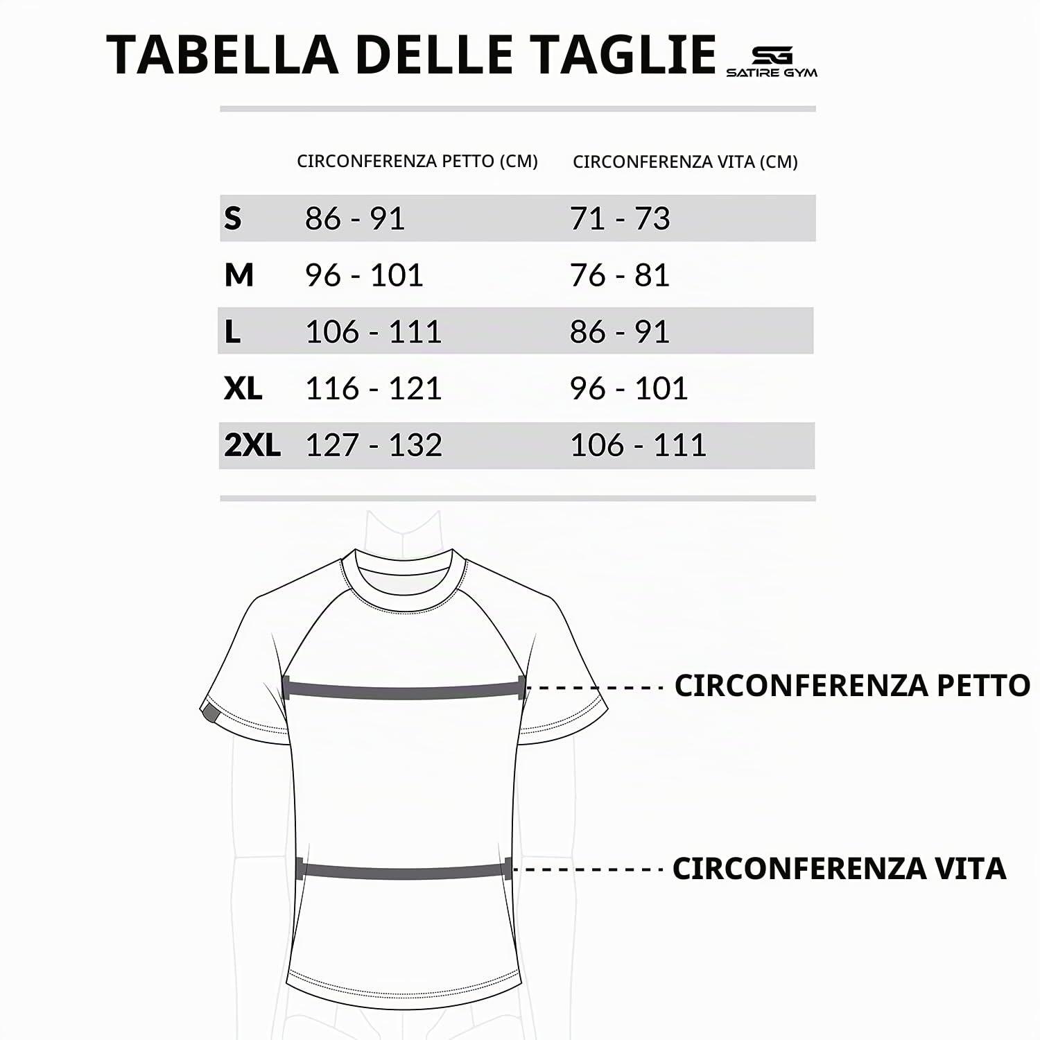 Satire Gym T-Shirt Sportiva da Uomo, S - XXL - Leggera e Traspirante, Ottimale per la Corsa e Fitness