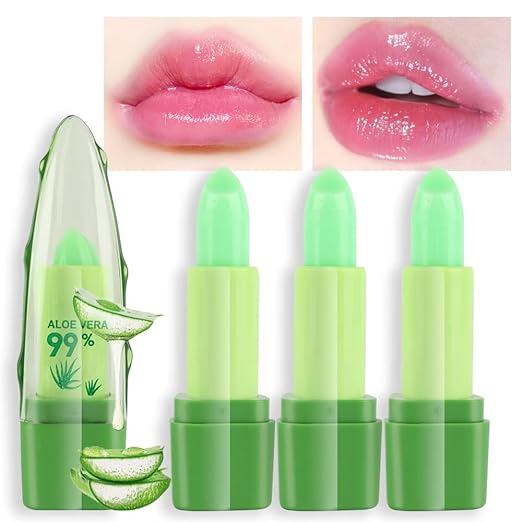 BINGBRUSH 3 Pcs Aloe Vera Color Changing Lipstick Queen