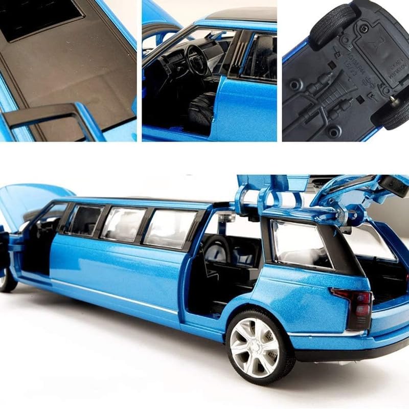 Image of Kids Model 1:32 Long Rang Rover Die Cast Metal Car Pull Back Action Opening Doors with Realistic Engine Sound Lights Toy Car Gift for Boys - Multi