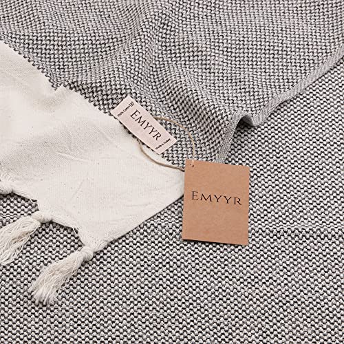 Emyyr Hand Towels For Bathroom - Kitchen - Set Of 2 -%100 Cotton - Pre Washed, Quick Dry, Soft, 17X37' - Decorative Hand Towel - Hand Towels For Bathroom Clearance, Bath, Face, Tea Towels 01 (Grey1) #TOP5