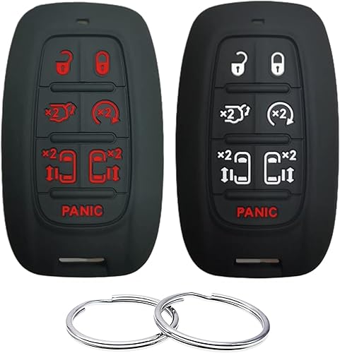 Funda de goma de silicona para llavero compatible con 7 botones 2017 2018 2019 2020 2021 Chrysler Pacifica Hybrid L LX Limited Touring Plus Platinum