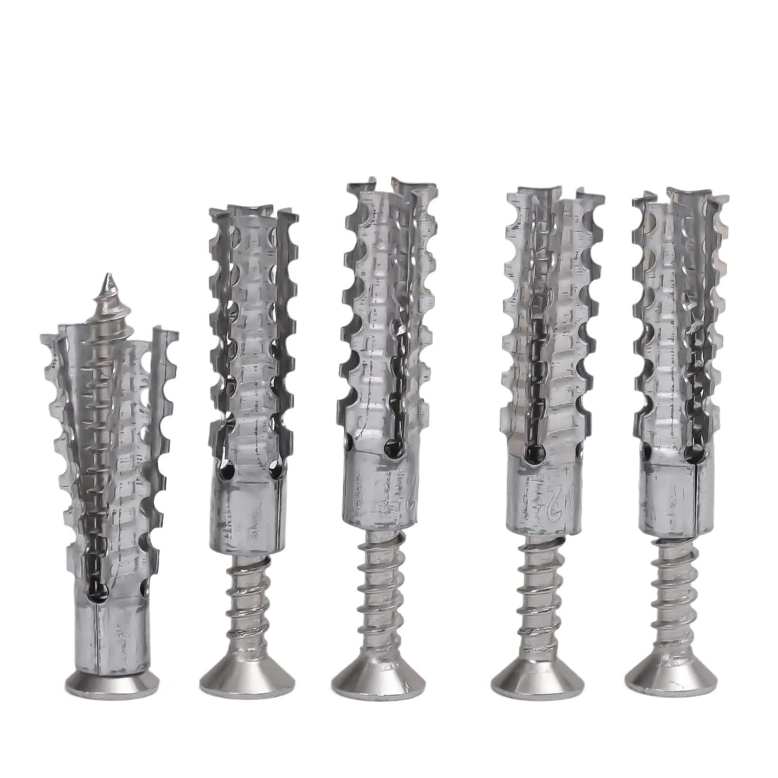 Pernos De Expansión Tubos de expansión metal Anclajes for paneles yeso Kit pernos Tornillos autorroscantes dentados Sujeciones fijación(Mixed- 40 Sets)