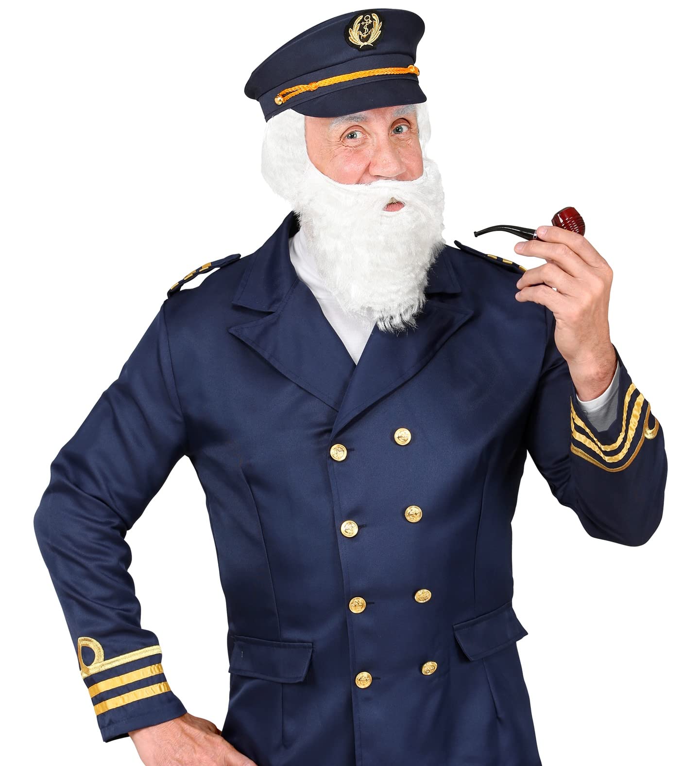 Dreamzfit Sea Captain Hat & Pipe Set, Blue/White/Borwn - Image 4