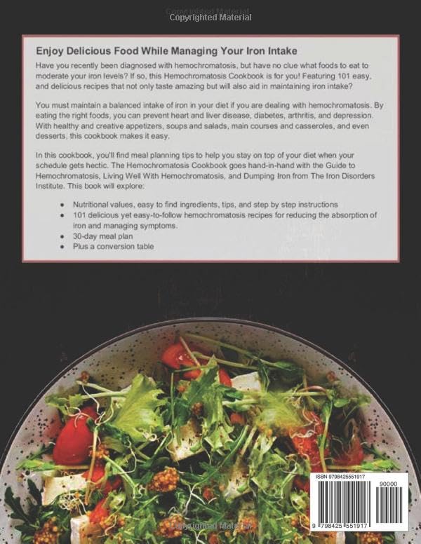 Miniatura 2 de Hemochromatosis Cookbook Essential Diet Guide with Easy-to-Follow Recipes for Reducing the Absorption of Iron and Managing Symptoms. Over 100