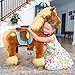 PonyCycle Ride on Brown Horse Toys Walking Horse Premium Model X, No Battery No Electricity Mechanical Brown Color Giddy up Pony Plush Toy Ride on Animal Size 3 for Age 3-4 Years X36
