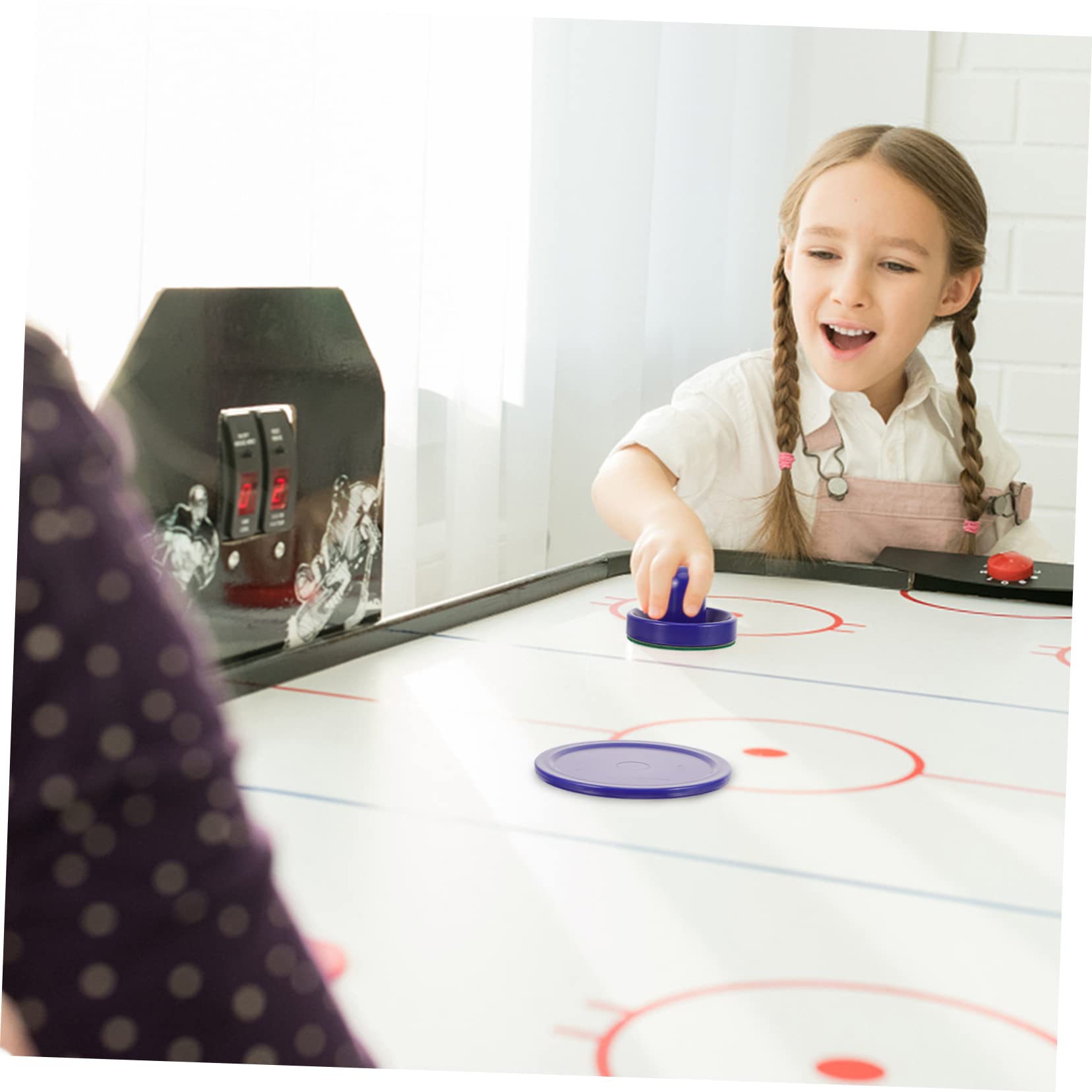 Abaodam 3 Ensembles Accessoires De Table De Hockey Rondelle De Hockey sur Glace en Plastique Jouets Flanelle Bleu