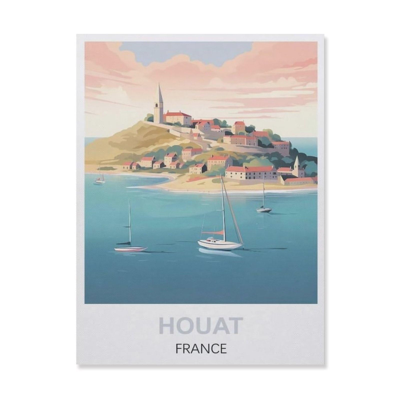 Metal Signs，Houat France(20x30cm）