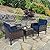 HAPPYGRILL 3 Piece Patio Conversation Set Outdoor Rattan Wicker Furniture Set with Coffee Table & Chairs Patio Bistro with Seat Cushions for Garden Balcony Backyard Poolside