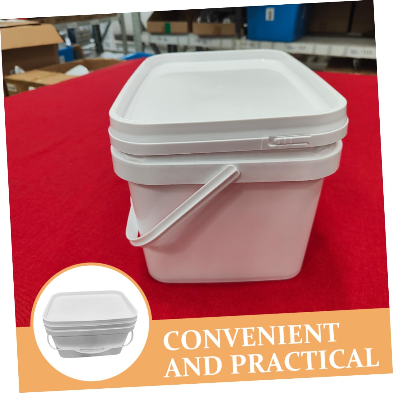 Secchio Vernice Bianco 10l con Coperchio e Manico per Pittura