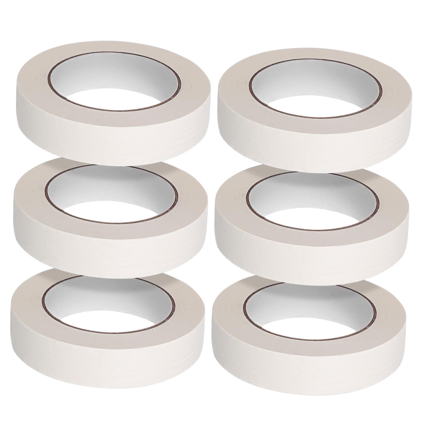 6 Rouleaux Ruban de Masquage Blanc Adhésif Moyen pour Peintres Décoration et Travaux Artistiques Facile à Déchirer Protection Fuite Peinture