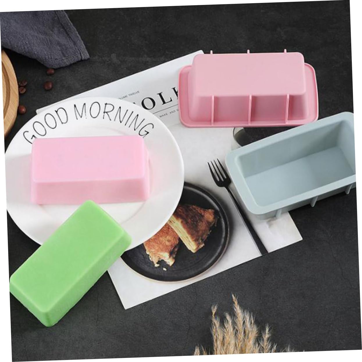 BRIGHTFUFU 2pcs Silicone Baking Mold for Mousse Cake and Bread Rectangular Toast Molds and Food-grade Silicone for Easy Baking and Cleanup