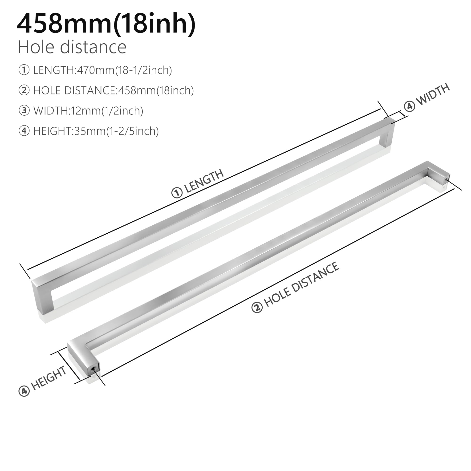 JOY DECOR 20 Pack 7.38 Inch Cabinet Pulls With 5 Inch Hole Center - View #8