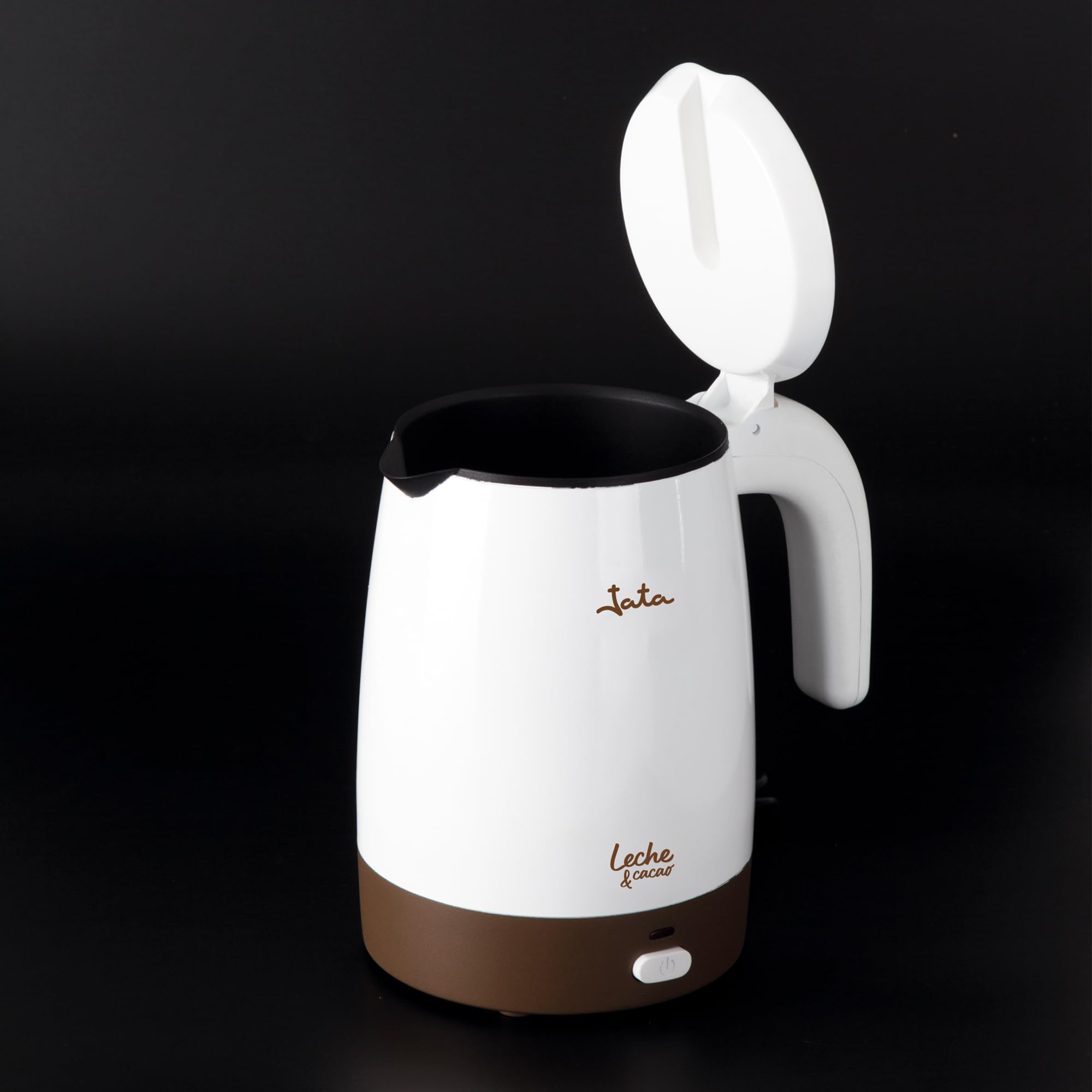 Jata CL819 mleko podgrzewa 400 W do mleka i czekolady, nieprzywierające wnętrze, wolne od PFOA, ukryta odporność, utrzymuje w temperaturze 80°C, łatwe czyszczenie, pojemność 1 litr, biały