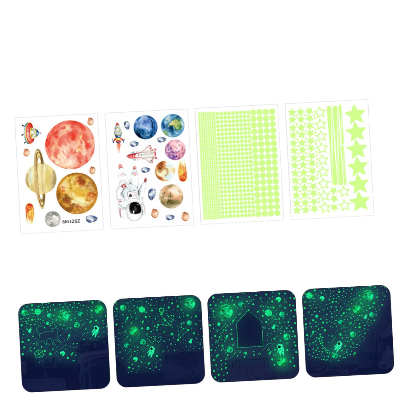 Toyvian 12blätter Glow in The Dark Wandaufkleber Wandtattoos Für Kinderzimmer Teiliges Wasserfest Für Und Deckenverzierung Nachtlicht Für Schlafzimmer Und Spielzimmer