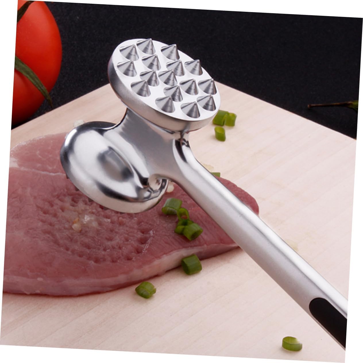 Cabilock 2pcs Stainless Steel Steak Shovel Meat Hammer Meat Tenderizer Tool Kitchen Utensil