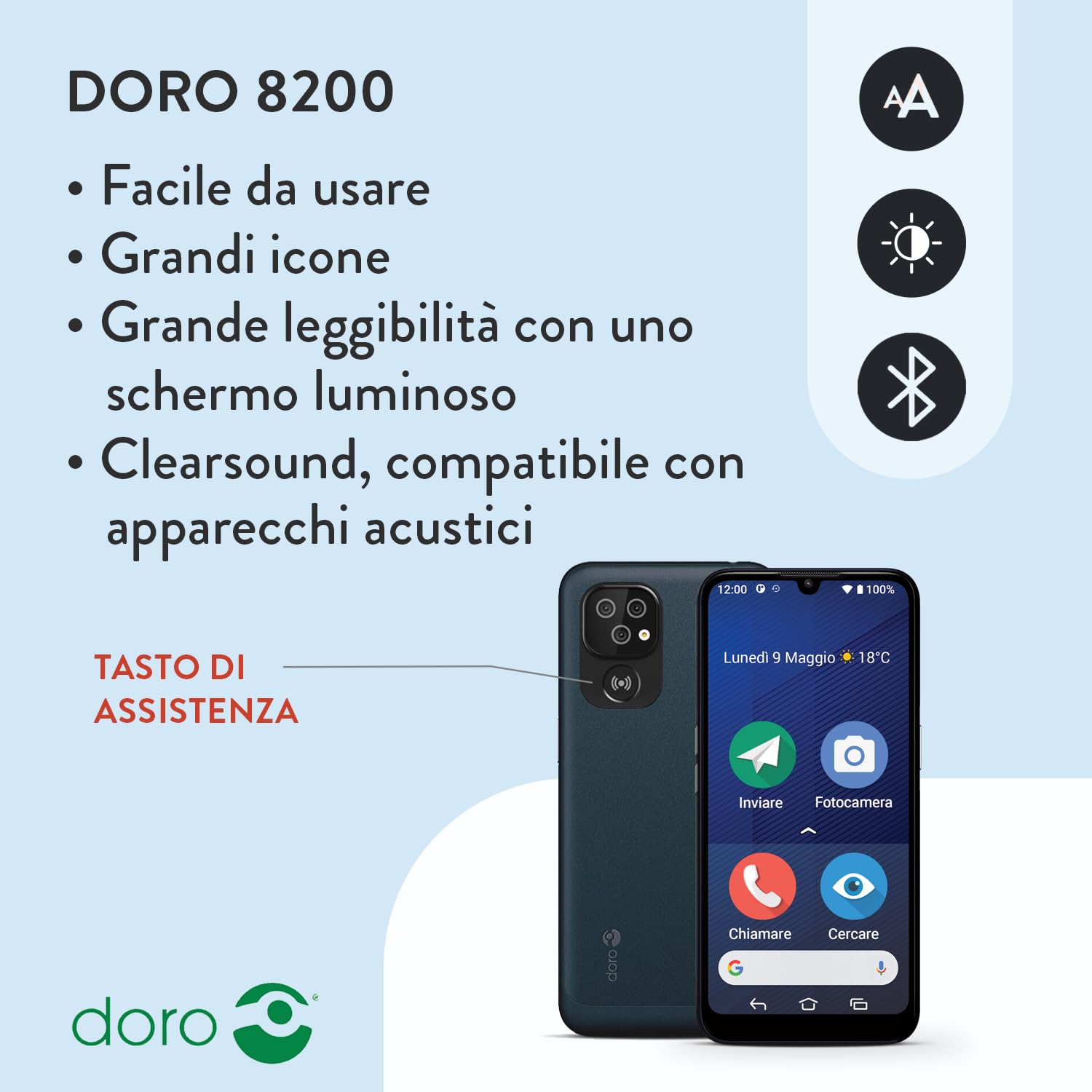 Doro 8200 4G Smartphone Senior Water Resistant - Dettaglio