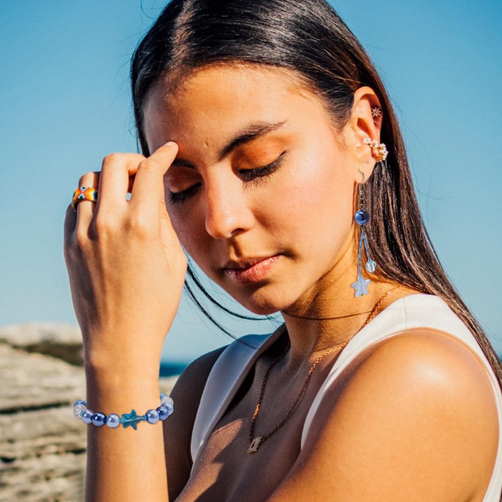 UNICRAFTALE Aproximadamente 100 unidades de colgante de estrella de mar degradado de color dulce colgante de verano con trabillas lacadas al horno colgantes transparentes colgantes pequeños colgantes
