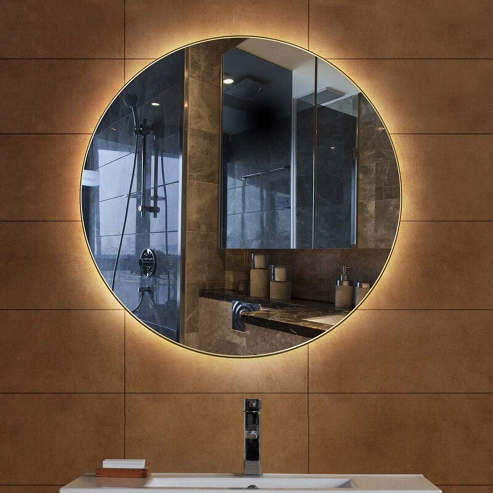 Quality Glass Round LED Mirror for Bathroom - 24 x 24 Inch with Back Light, Touch Sensor, and 3 Light Effects LED 22-image-38