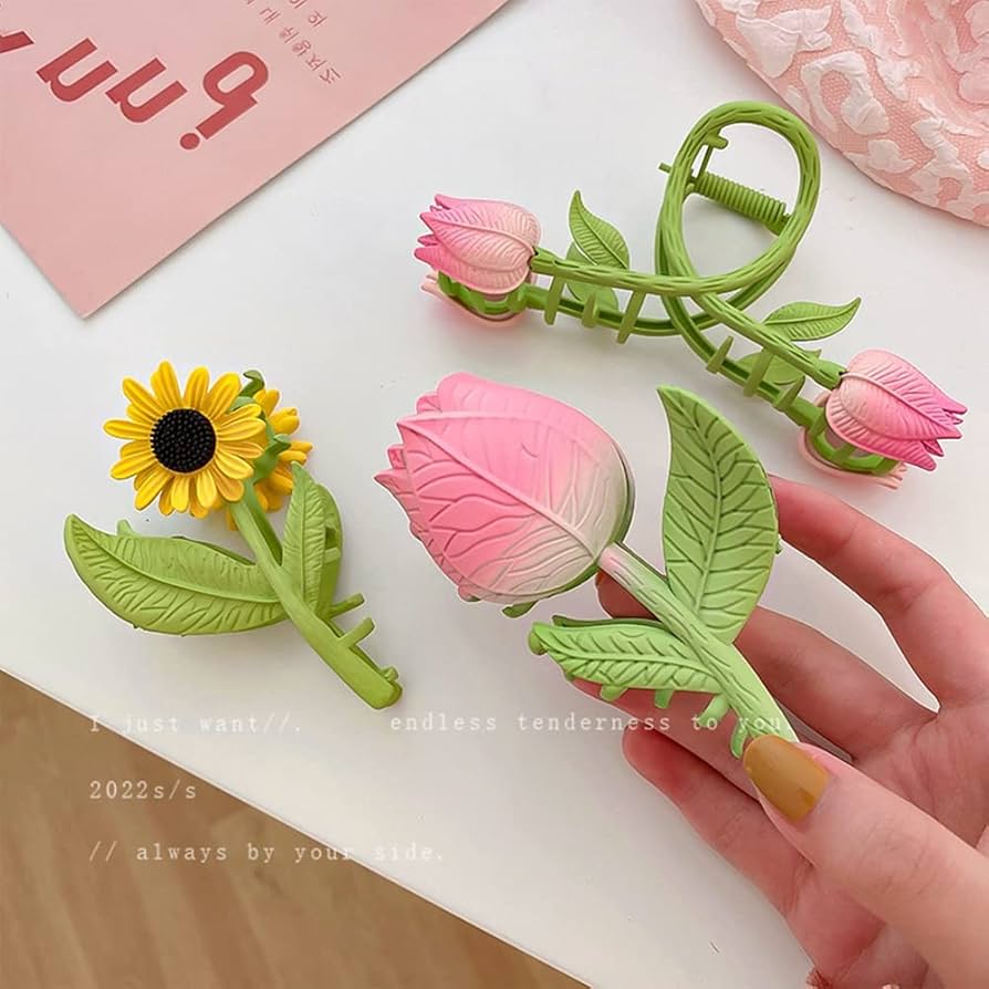 Amazon.com : Flower Hair Clip, Flower Shaped Hair Claw Clip