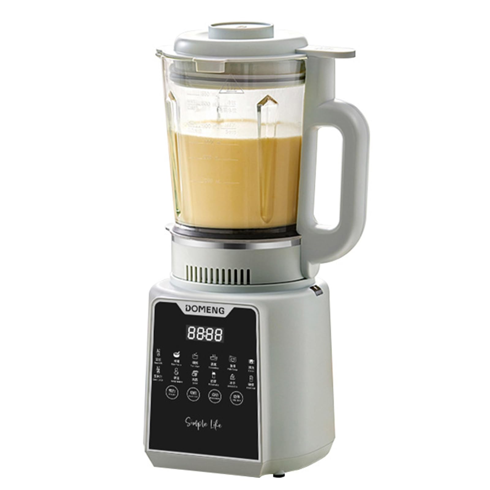 Wielofunkcyjny blender z kruszeniem 360 stopni i 14 ostrzami dla wydajności zapobiegającej przywieraniu, pojemności 1,75 l, planowania 24-godzinnego, automatycznego czyszczenia i funkcji ciepła/zimna