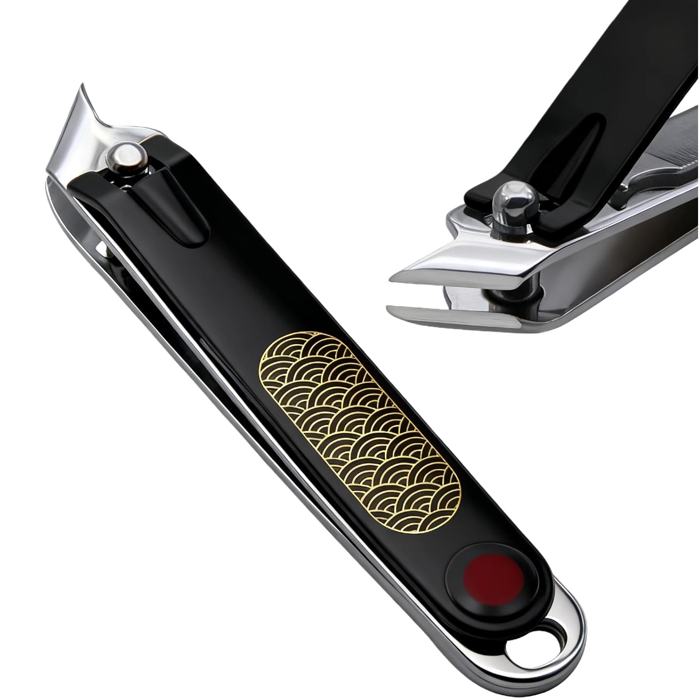 Liangery Oblique Blade Nail Clipper Stainless Steel Black with Case File