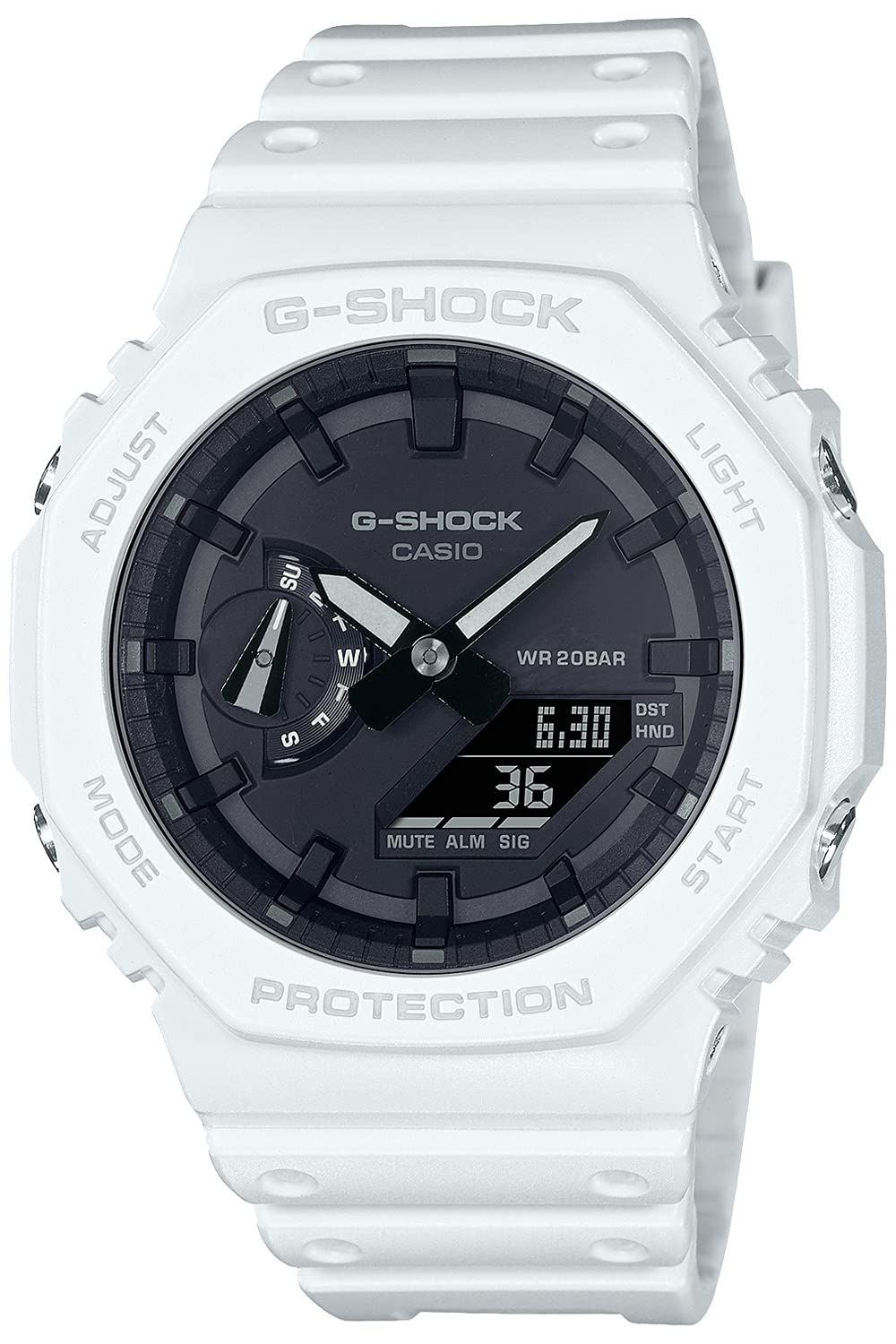 未使用 G-SHOCK デジタル腕時計 GA-2100 カーボンコア ベージュ 初代G-SHOCKも採用していた8角形フォルムをアップデートした