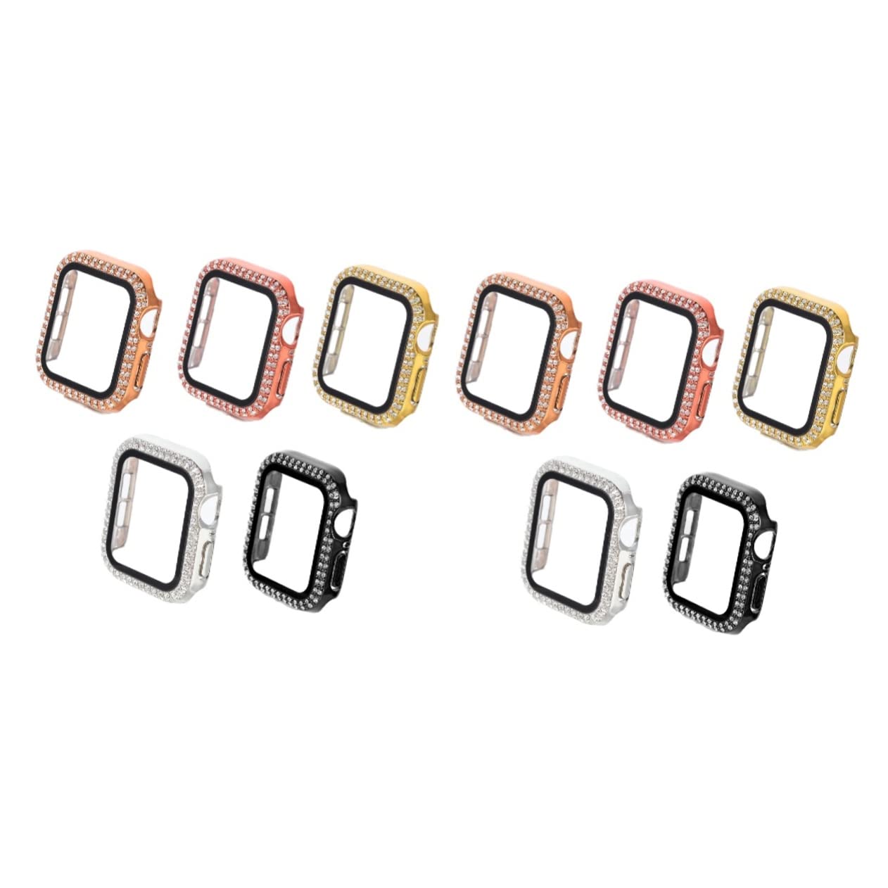 Housoutil 2 Sets – Kratzfeste Smartwatch-hülle Glitzernde Uhrenabdeckung Vollständige Zugriffstasten Entfernen Kompatibel Mit 5 Stück X 2