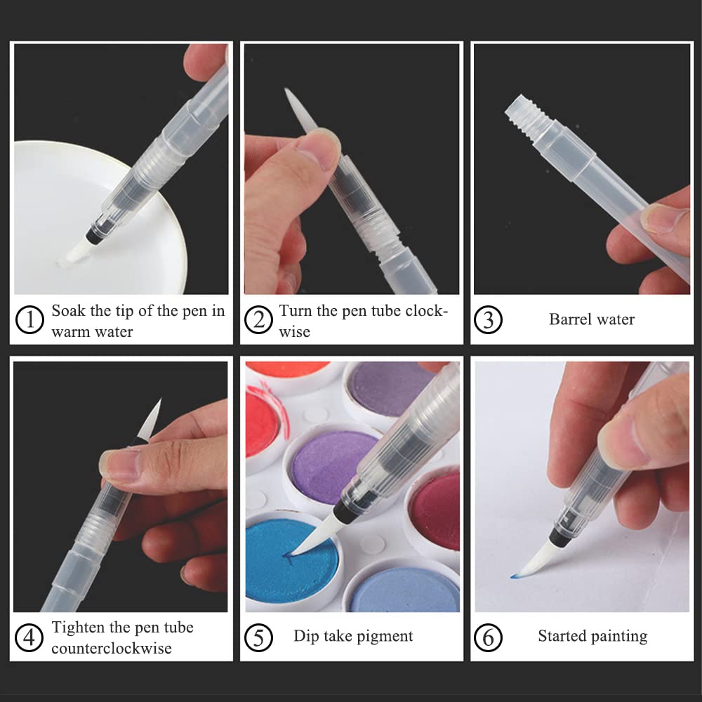 Wasserpinsel Set 3-tlg - Auffüllbare Aquarellpinsel Für Unterwegs