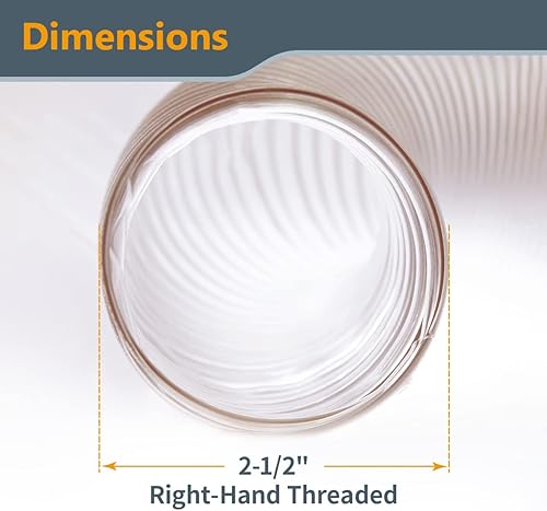 Miniatura 2 de POWERTEC 70161 Manguera de recolección de polvo de poliuretano, manguera flexible resistente a las perforaciones, manguera resistente en espiral