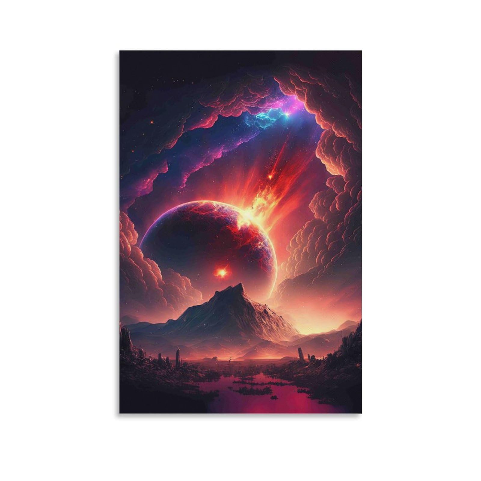 Galaxy Starry Sky 3D Printed Canvas Wall Art Cosmic Nebula Decor nan