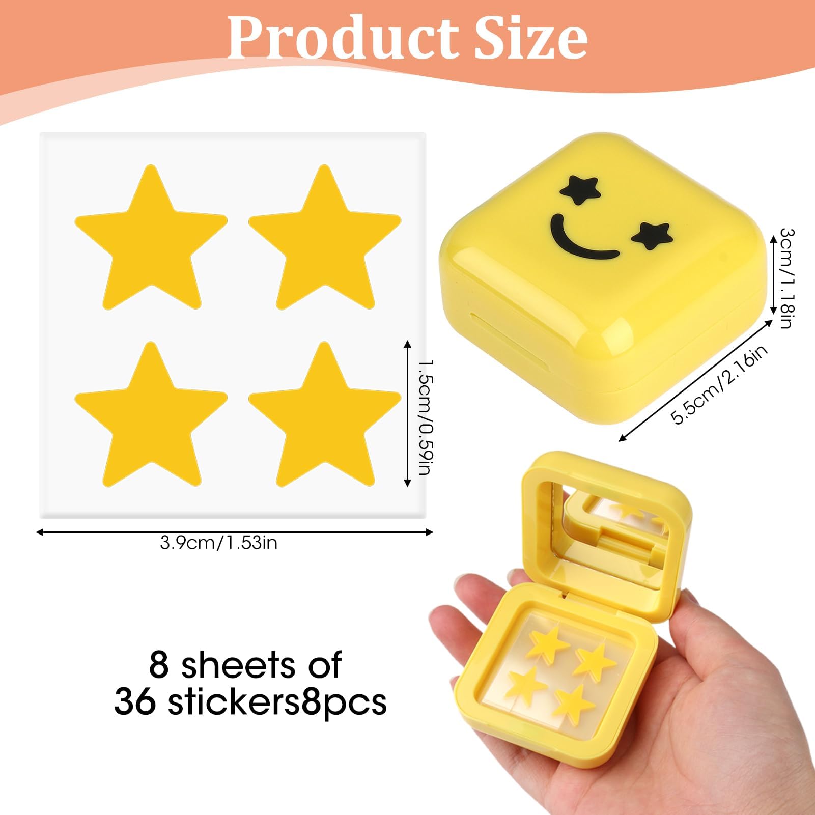 32Pcs Hydrocolloid Pimple Patches, Cute Star Shaped Acne Zit Covers - Image 3