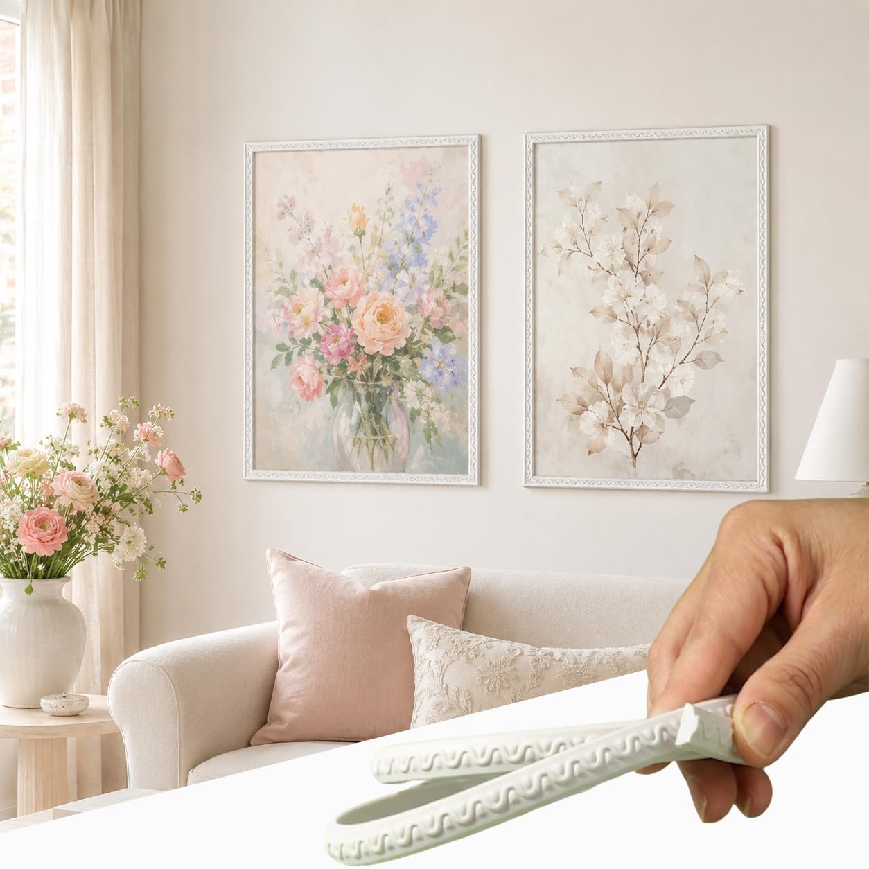 Moldura de pared PVC flexible de 4M para riel de silla y paneles DIY