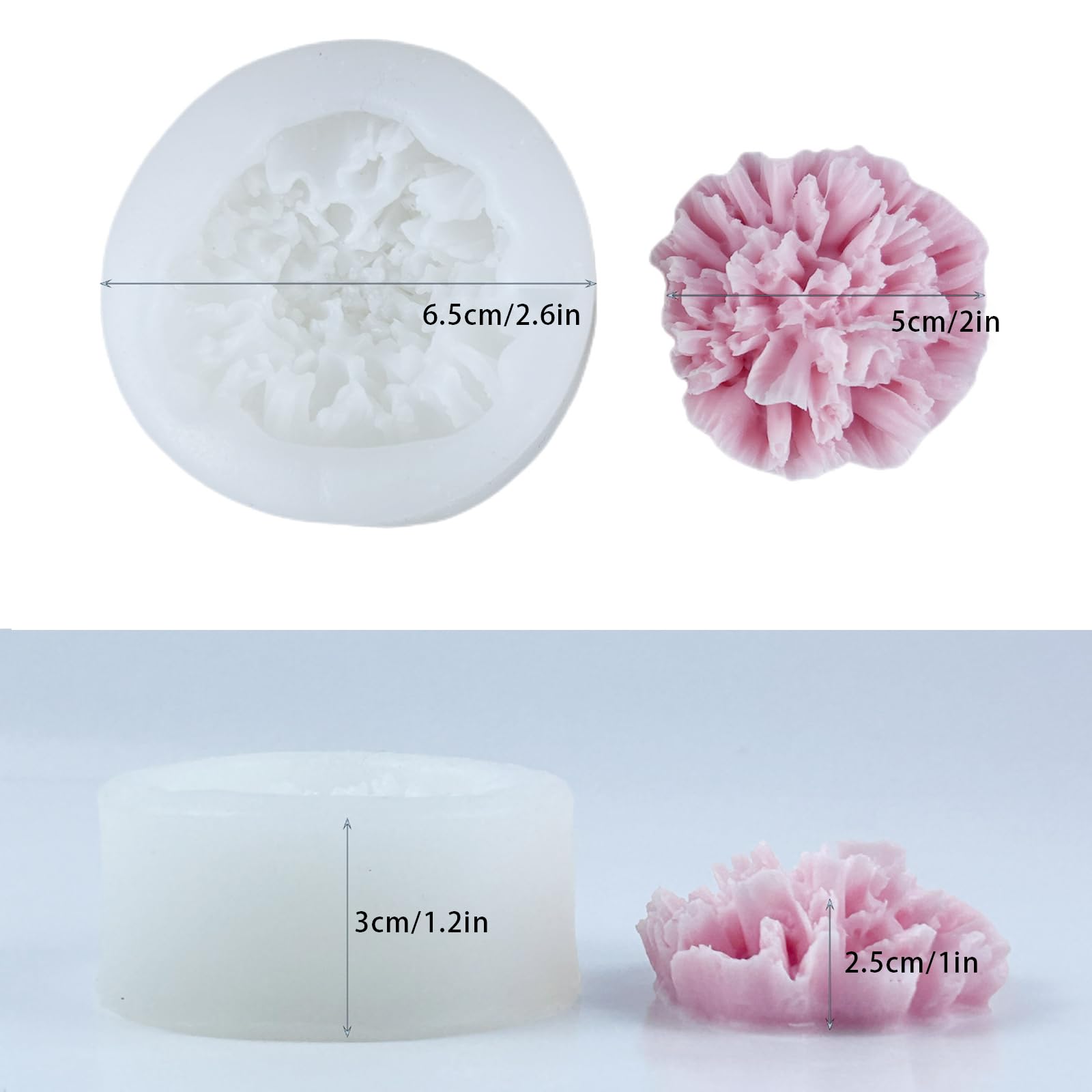Moule Silicone Forme Rose – Pour Résine Epoxy, Bougies, Savons – Démoulage Facile – Silicone Souple Blanc